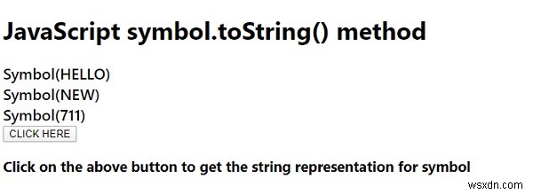 JavaScript symbol.toString（） 