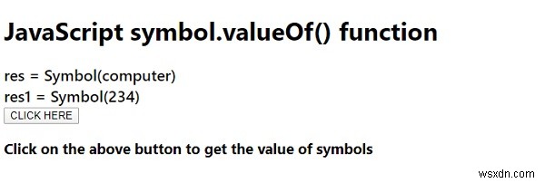 JavaScript symbol.valueOf（）関数 