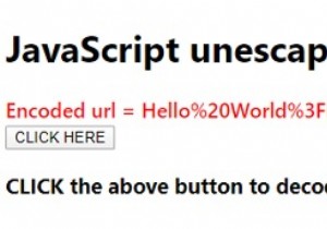 JavaScript unescape（）と例 