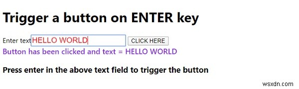 JavaScriptENTERキーでボタンをトリガーします 