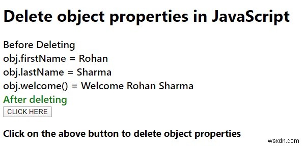 JavaScriptでオブジェクトのプロパティを削除するにはどうすればよいですか？ 