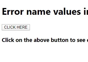 JavaScriptのエラー名の値を例を挙げて説明します。 