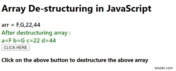 JavaScriptでの配列の分解。 