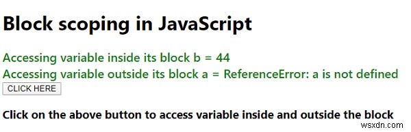 JavaScriptでスコープをブロックします。 