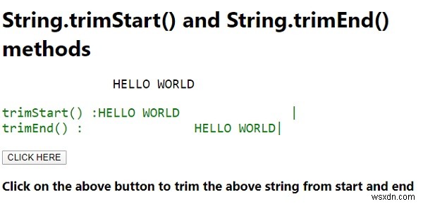 JavaScriptのString.trimStart（）およびString.trimEnd（）メソッドを説明する 