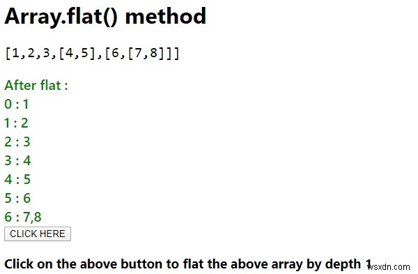 JavaScriptのArray.flat（）メソッド。 