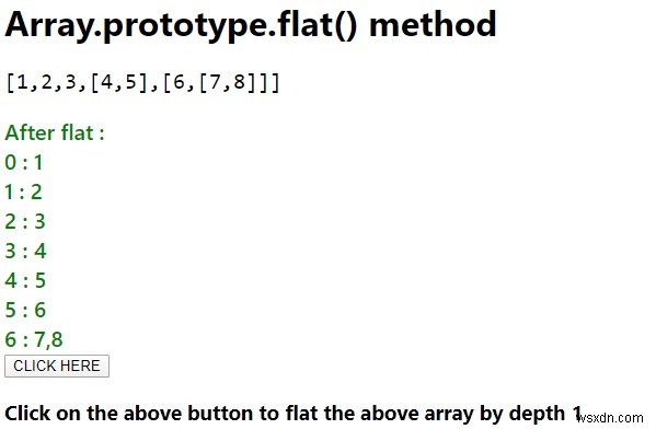 JavaScriptのArray.prototype.flat（）。 