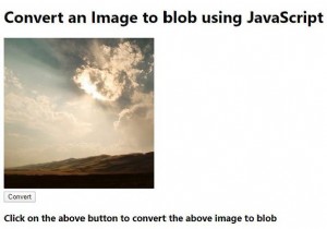 JavaScriptを使用して画像をblobに変換する方法は？ 