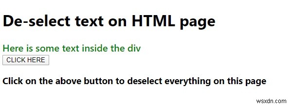 HTMLページのテキストの選択を解除するJavaScriptコード。 