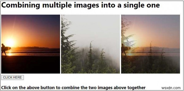 JavaScriptを使用して複数の画像を1つの画像に結合する 