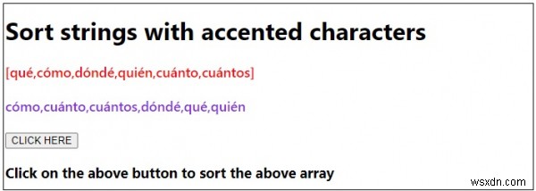 JavaScriptを使用してアクセント付き文字を含む文字列を並べ替える方法は？ 