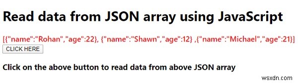 JavaScriptを使用してJSON配列からデータを読み取る方法は？ 