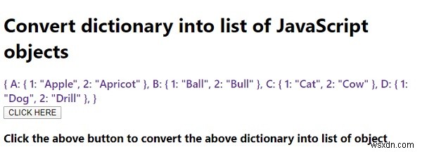 辞書をJavaScriptオブジェクトのリストに変換する方法は？ 