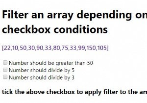複数のチェックボックス条件に応じて配列をフィルタリングするJavaScriptの例。 