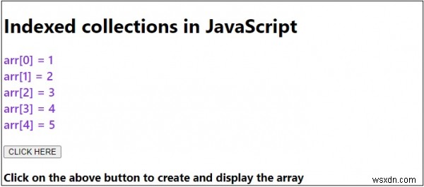 JavaScriptのインデックス付きコレクション 