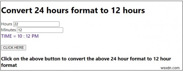 24時間形式を12時間に変換するJavaScriptプログラム 