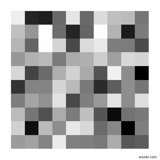 Rのピクセルのマトリックスの画像を作成するにはどうすればよいですか？ 