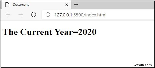 現在の年だけをJavaScriptで表示するにはどうすればよいですか？ 