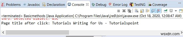 WebDriver click（）とJavaScript click（）。 