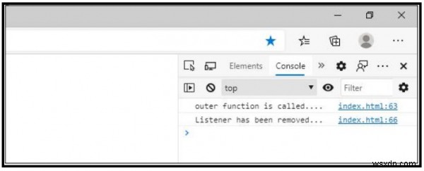 JavaScriptの外部関数の内側からリスナーを削除しますか？ 