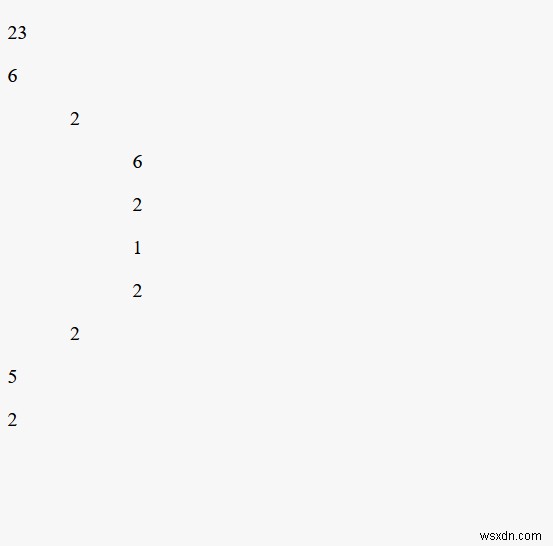 JavaScriptのネストされた配列を処理し、ネストされたレベルに応じて番号の順序を表示するにはどうすればよいですか？ 