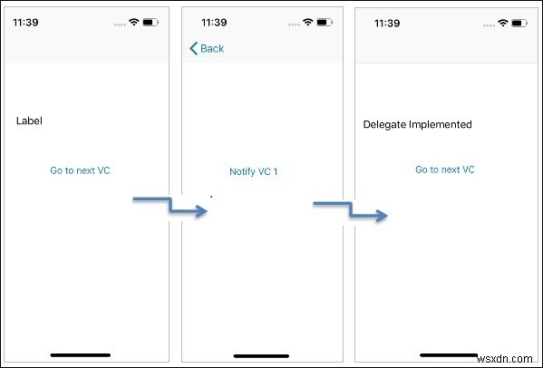 iPhoneの2つのViewController間で通信するための単純なデリゲートを設定します 