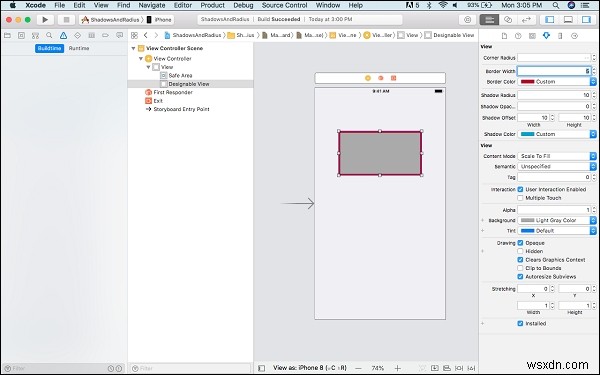 iPhone / iOSでUIViewに境界線、境界線の半径、影を作成するにはどうすればよいですか？ 