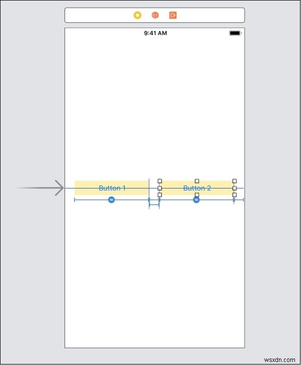 iOSで2つのボタンを垂直に揃える 