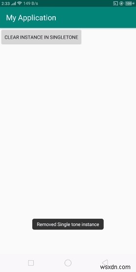 Androidでシングルトンインスタンスをクリアする方法は？ 
