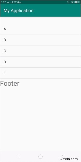 アンドロイドリストビューにフッタービューを追加するにはどうすればよいですか？ 