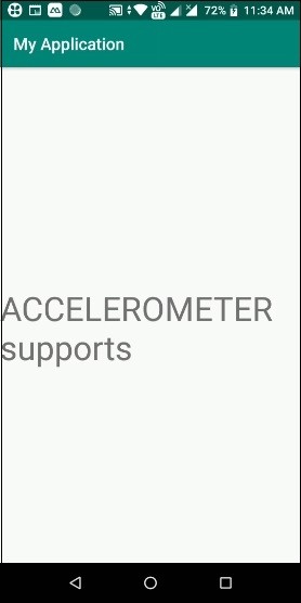 AndroidモバイルがACCELEROMETERセンサーをサポートしていることを確認する方法は？ 