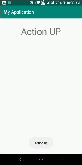 Androidでアクションアップイベントを使用する方法は？ 