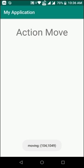 Androidでアクション移動イベントを使用する方法は？ 