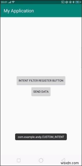 Androidでカスタムインテントフィルターを放送受信機に登録するにはどうすればよいですか？ 