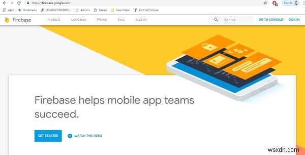 AndroidアプリケーションのFirebaseアカウントを作成するにはどうすればよいですか？ 