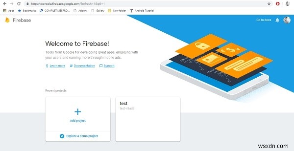 AndroidアプリケーションのFirebaseアカウントを作成するにはどうすればよいですか？ 