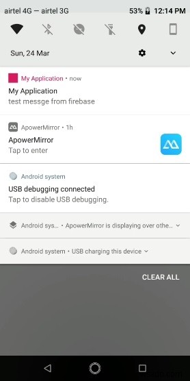 AndroidアプリケーションでFirebaseメッセージングを使用する方法は？ 