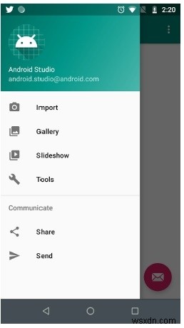 Androidでカスタムナビゲーションドロワーを作成するにはどうすればよいですか？ 