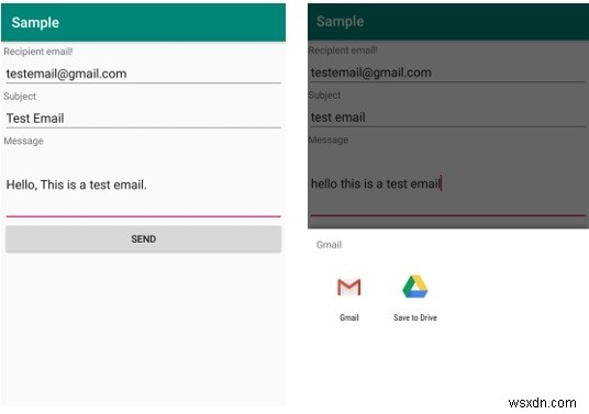 AndroidアプリケーションからGmailを使用してメールを送信するにはどうすればよいですか？ 