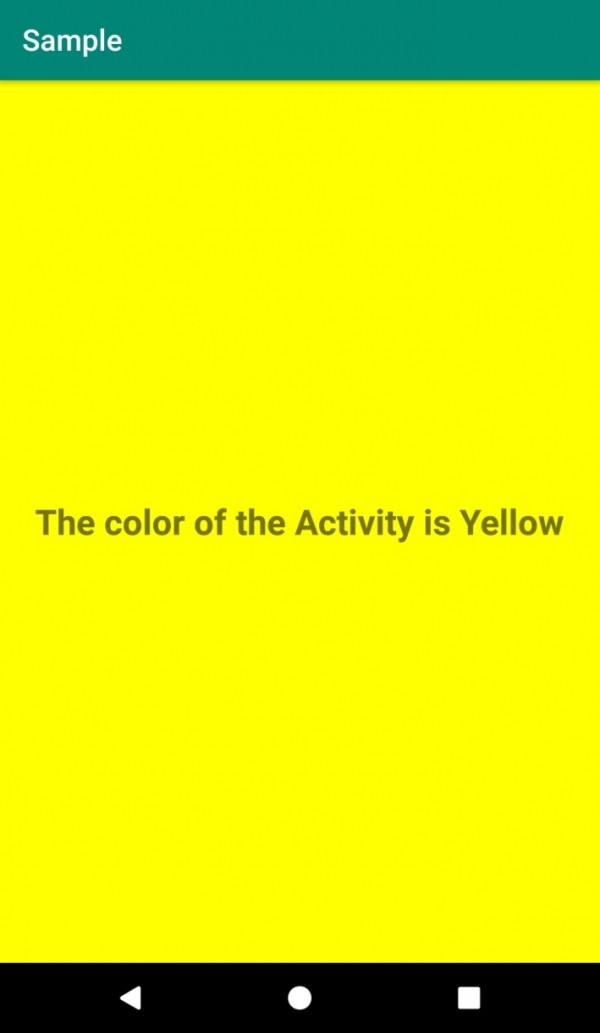 Androidアクティビティの背景色をプログラムで黄色に設定するにはどうすればよいですか？ 