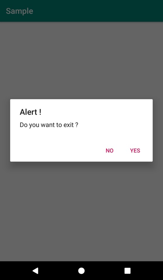 Androidでアラートダイアログを表示するにはどうすればよいですか？ 