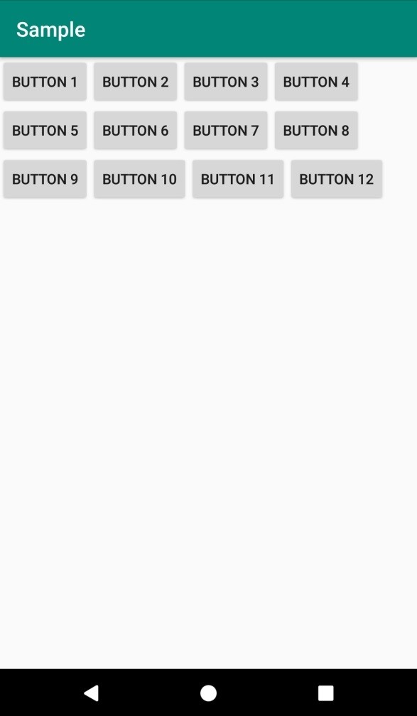 Androidでボタンを数行に1つずつレイアウトにプログラムで追加する方法 