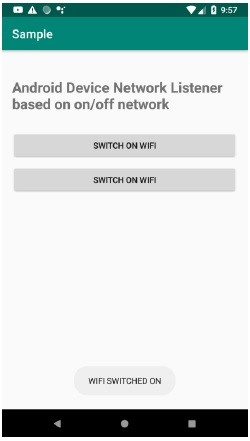オン/オフネットワークに基づいてAndroidデバイスネットワークリスナーを作成するにはどうすればよいですか？ 
