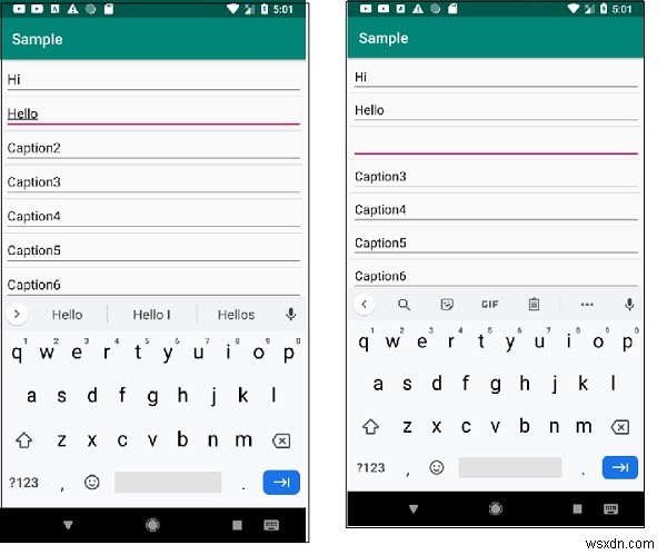 AndroidのListView内にフォーカス可能なeditTextを作成するにはどうすればよいですか？ 