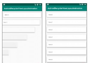 RecyclerViewアイテムが画面に表示されたときにアニメーション化するにはどうすればよいですか？ 