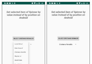 スピナーの選択したアイテムをAndroidの位置ではなく値で設定するにはどうすればよいですか？ 