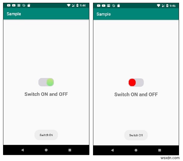 Android Switchウィジェットのスタイルを設定するにはどうすればよいですか？ 