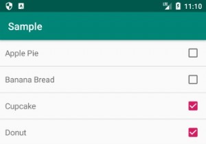 データベースのデータをListViewのAndroidチェックボックスにバインドするにはどうすればよいですか？ 