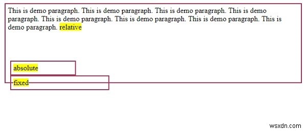 CSSを使用した静的ポジショニング 