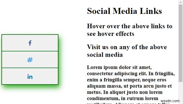 CSSを使用して固定ソーシャルメディアアイコンバーを作成するにはどうすればよいですか？ 